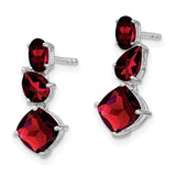 14k White Gold Garnet Dangle Earrings-WBC-EM7457-GA-W