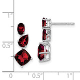 14k White Gold Garnet Dangle Earrings-WBC-EM7457-GA-W