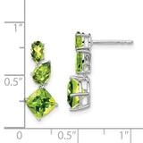 14k White Gold Peridot Dangle Earrings-WBC-EM7457-PE-W