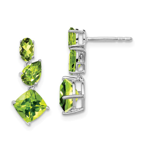 14k White Gold Peridot Dangle Earrings-WBC-EM7457-PE-W