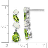 14k White Gold Peridot and Opal Dangle Earrings-WBC-EM7458-PE/OP-W