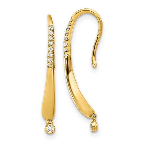 14k Polished Diamond Drop Wire Earrings-WBC-EM8381-008-YA