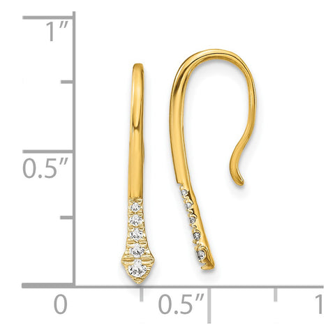 14k Polished Diamond Drop Wire Earrings-WBC-EM8382-012-YA