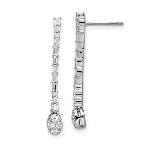 14k White Gold Polished Diamond Drop Post Earrings-WBC-EM8383-050-WA