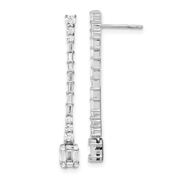 14k White Gold Polished Diamond Drop Post Earrings-WBC-EM8384-075-WA