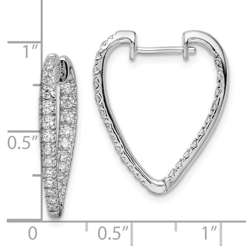 14k White Gold Polished Diamond In & Out Hoop Earrings-WBC-EM8386-100-WA