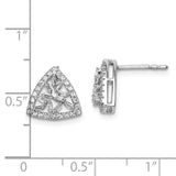 14k White Gold Polished Triangle Diamond Post Earrings-WBC-EM8457-043-WA