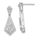 14k White Gold Polished Fancy Dangle Diamond Post Earring-WBC-EM8464-075-WA