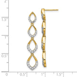 14k Polished Dangle Diamond Post Earrings-WBC-EM8514-055-YA