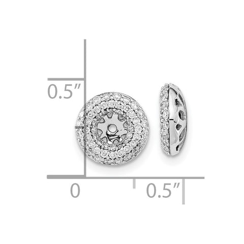 14k White Gold Diamond Earring Jackets-WBC-EM8575-050-WA