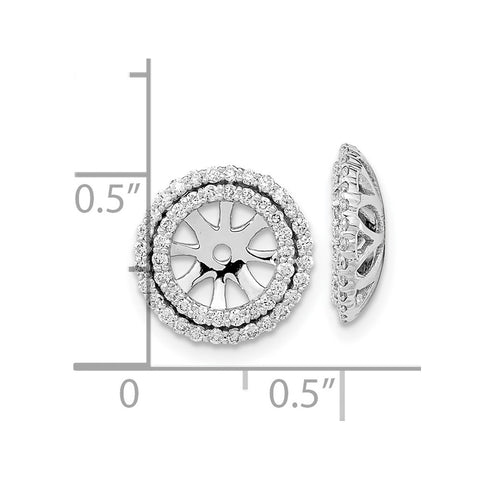 14k White Gold Diamond Earring Jackets-WBC-EM8576-050-WA