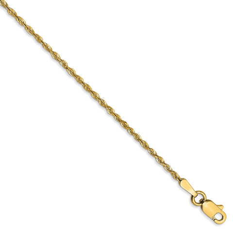 14k 1.5mm Extra-Light D/C Rope Chain Anklet-WBC-EXL012-9