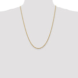 14k 2.5mm Extra-Light D/C Rope Chain-WBC-EXL021-24