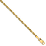 14k 2.5mm Extra-Light D/C Rope Chain Anklet-WBC-EXL021-10