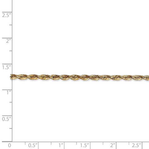 14k 2.75mm Extra-Light D/C Rope Chain Anklet-WBC-EXL023-9