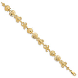 14k Sea Life Theme Bracelet-WBC-FB1111-7.25