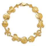 14k Sea Life Theme Bracelet-WBC-FB1111-7.25