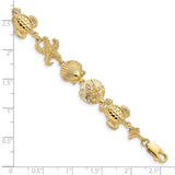 14k Sea Life Theme Bracelet-WBC-FB1111-7.25