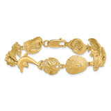 14k Multi Sea Life Bracelet-WBC-FB1117-7