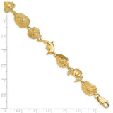 14k Multi Sea Life Bracelet-WBC-FB1117-7