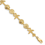 14k Seashell Theme Bracelet-WBC-FB1142-7.5