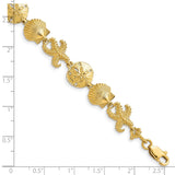 14k Seashell Theme Bracelet-WBC-FB1143-7.25