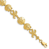 14k Seashell Theme Bracelet-WBC-FB1143-7.25