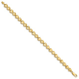 14K Diamond Cut Heart Bracelet-WBC-FB1190-7