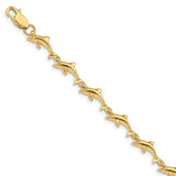 14K Dolphin Bracelet-WBC-FB1240-7