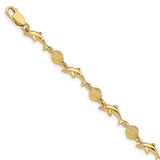 14K Dolphin and Shell Bracelet-WBC-FB1246-7