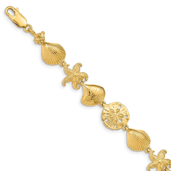 14k Sea Life Bracelet-WBC-FB1274-7.25