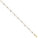 14k Two-tone Puff Stars Bracelet-WBC-FB1322-7.25