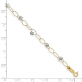 14k Two-tone Puff Stars Bracelet-WBC-FB1322-7.25