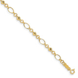 14k Polished Diamond-cut Ovals & Donut Beads Bracelet-WBC-FB1467-7.5