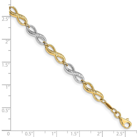 14K Two-tone Infinity Symbol Bracelet-WBC-FB1521-7.5