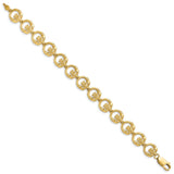 14k Claddagh Circle Vertical Link Bracelet-WBC-FB1558-7.25