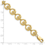 14k Claddagh Circle Vertical Link Bracelet-WBC-FB1558-7.25