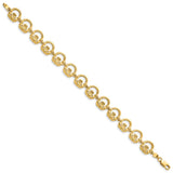 14K Claddagh Circle Horizontal Bracelet-WBC-FB1559-7.25