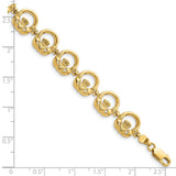 14K Claddagh Circle Horizontal Bracelet-WBC-FB1559-7.25