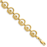 14K Claddagh Circle Horizontal Bracelet-WBC-FB1559-7.25