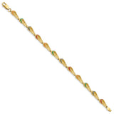 14k Multi-Color Enamel Flip-Flop Bracelet-WBC-FB1564-7.25