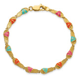 14k Multi-Color Enamel Sandal Bracelet-WBC-FB1568-7.25