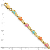 14k Multi-Color Enamel Sandal Bracelet-WBC-FB1568-7.25