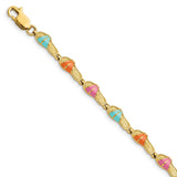 14k Multi-Color Enamel Sandal Bracelet-WBC-FB1568-7.25