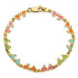 14k Multi-Color Enamel Butterfly Sunglasses Bracelet-WBC-FB1569-7.25