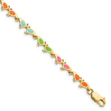 14k Multi-Color Enamel Butterfly Sunglasses Bracelet-WBC-FB1569-7.25