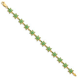 14k w/ Green Enamel Sea Turtle Bracelet-WBC-FB1571-7.5