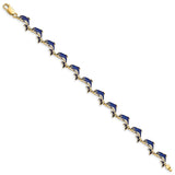 14k Enameled Dolphin Bracelet-WBC-FB1576-7.25