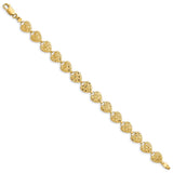 14K Polished D/C Hearts Bracelet-WBC-FB1586-7