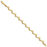 14k Dolphin Bracelet-WBC-FB1599-7.25